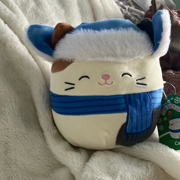 Squishmallows Other - This is Cam, Blue and white kitty Squishmallow,
